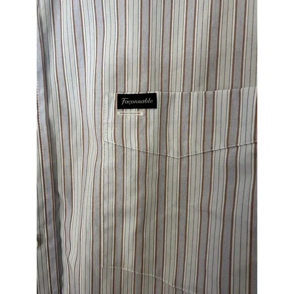 Façonnable Striped Button Down Shirt Long Sleeve Classic Fit Mens L - Picture 3 of 4